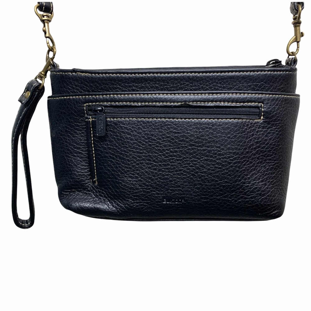 BUXTON Leather Organizer Convertible Black Wristlet Crossbody 5x9 New - Picture 4 of 11